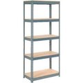 Global Equipment Extra Heavy Duty Shelving 36"W x 18"D x 96"H With 5 Shelves, Wood Deck, Gry 717394